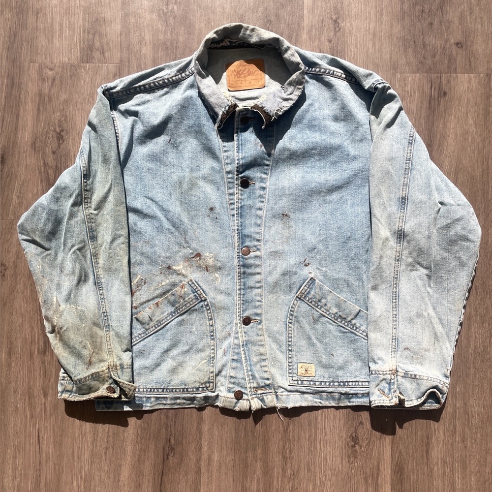 Vintage Mossimo USA “Workwear” Distressed Denim Jacket (Sz. XL)